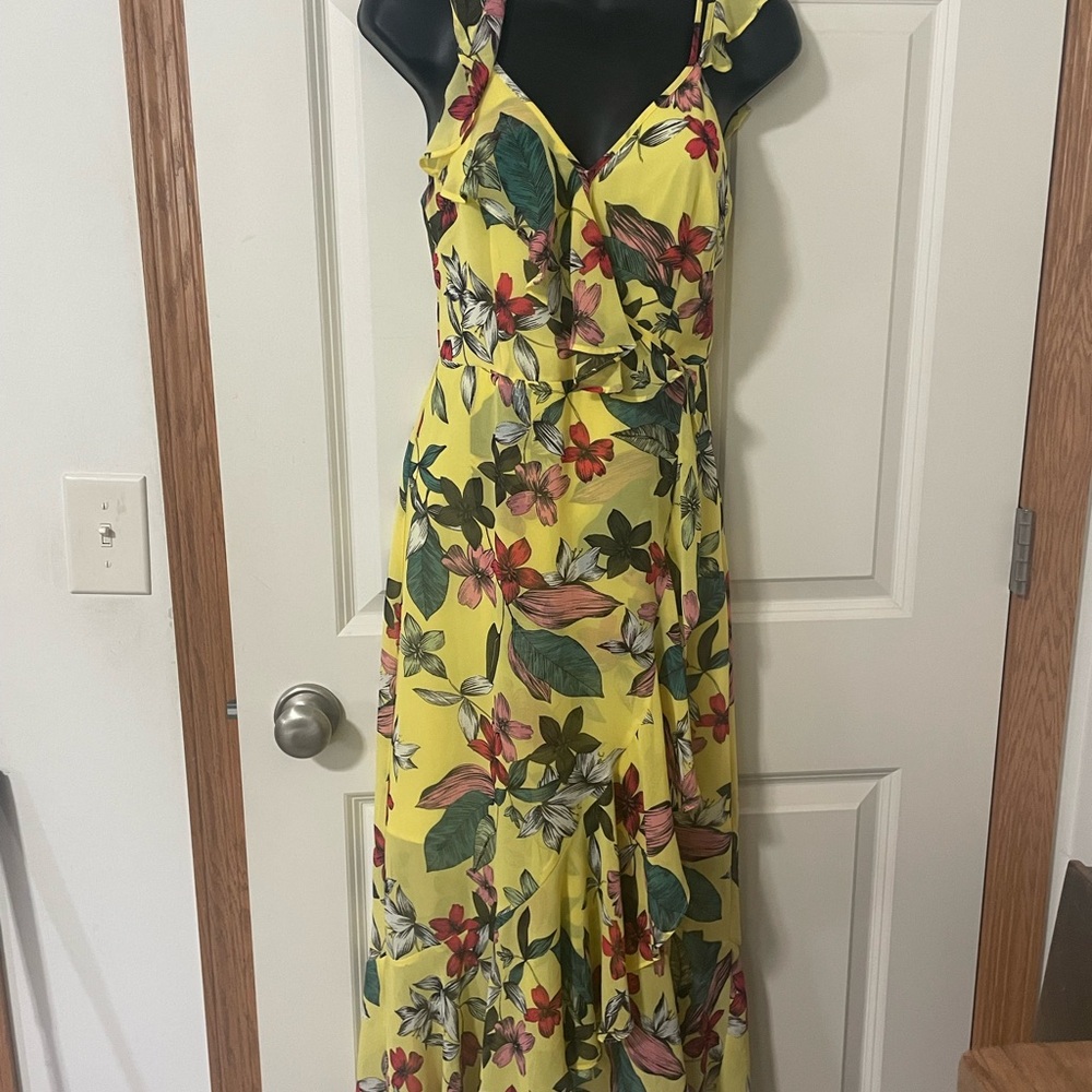 Guess Yellow Floral Maxi Dress